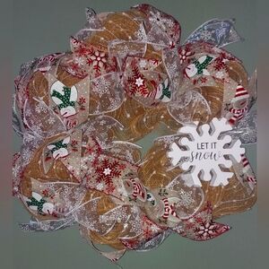Handcrafted Let It Snow Winter Wreath *New